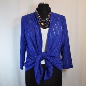 Alison Daley Petite blue open-front caridgan